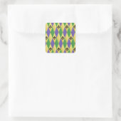 Mardi Gras Harlekijn Fleur De Lis Vierkante Sticker (Tas)