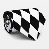Mardi Gras Harlekijn Heks Zwart Wit Stropdas (Opgerold)