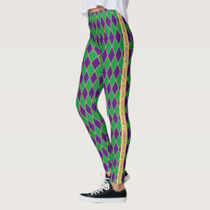 Mardi Gras harlekijnpatroon Gepersonaliseerd Leggings