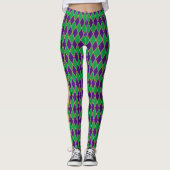 Mardi Gras | harlekijnpatroon | Gepersonaliseerd Leggings (Voorkant)