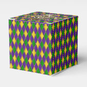 Mardi Gras Harlekijnpatroon met Fleur de Lis Bedankdoosjes (Voorkant Zijde)