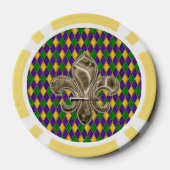 Mardi Gras Harlekijnpatroon met Fleur de Lis Pokerchips (Achterkant)