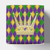 Mardi Gras Harlekijnpatroon met kroon2 Bedankdoosjes (Bovenkant)