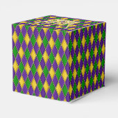 Mardi Gras Harlekijnpatroon met kroon2 Bedankdoosjes (Achterkant)