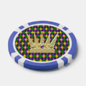 Mardi Gras Harlekijnpatroon met kroon 2 Pokerchips (Enkel)