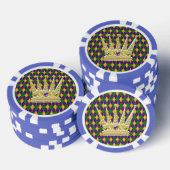 Mardi Gras Harlekijnpatroon met kroon 2 Pokerchips (Opstapeling)