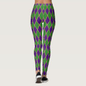 Mardi Gras | harlekijnruitpatroon Leggings (Achterkant)
