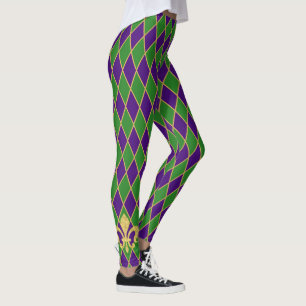 Mardi Gras harlekijnruitpatroon Leggings