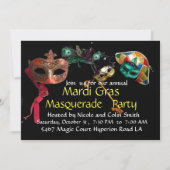 MARDI GRAS HARLEQUIN COSTUME MASQUERADE PARTIJ KAART (Achterkant)