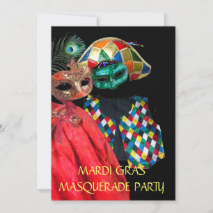 MARDI GRAS HARLEQUIN COSTUME MASQUERADE PARTIJ KAART