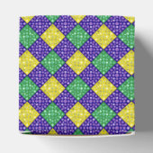 Mardi Gras Harlequin Diamond Carnival Patroon Bedankdoosjes (Bovenkant)