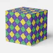 Mardi Gras Harlequin Diamond Carnival Patroon Bedankdoosjes (Achterkant)