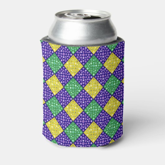 Mardi Gras Harlequin Diamond Carnival Patroon Blikjeskoeler (Blikje Achterkant)