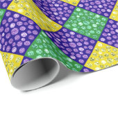 Mardi Gras Harlequin Diamond Carnival Patroon Cadeaupapier (Rol Hoek)