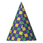 Mardi Gras Harlequin Diamond Carnival Patroon Feesthoedjes (Achterkant)