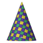 Mardi Gras Harlequin Diamond Carnival Patroon Feesthoedjes (Links)