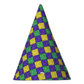 Mardi Gras Harlequin Diamond Carnival Patroon Feesthoedjes (Rechts)