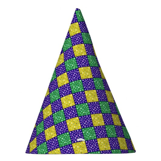 Mardi Gras Harlequin Diamond Carnival Patroon Feesthoedjes (Rechts)