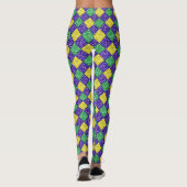 Mardi Gras Harlequin Diamond Carnival Patroon Leggings (Achterkant)