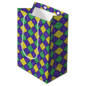 Mardi Gras Harlequin Diamond Carnival Patroon Medium Cadeauzakje (Voorkant Gekanteld)