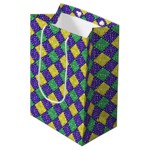 Mardi Gras Harlequin Diamond Carnival Patroon Medium Cadeauzakje