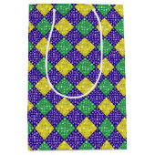 Mardi Gras Harlequin Diamond Carnival Patroon Medium Cadeauzakje (Voorkant)