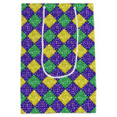 Mardi Gras Harlequin Diamond Carnival Patroon Medium Cadeauzakje (Achterkant)