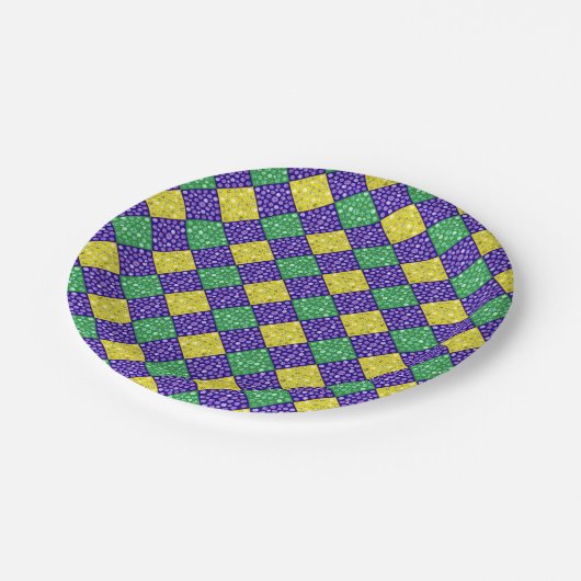 Mardi Gras Harlequin Diamond Carnival Patroon Papieren Bordje (Gekanteld)
