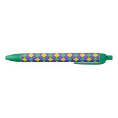 Mardi Gras Harlequin Diamond Carnival Patroon Zwarte Inkt Pen (Bodem)