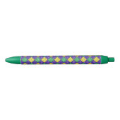 Mardi Gras Harlequin Diamond Carnival Patroon Zwarte Inkt Pen (Voorkant)