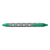 Mardi Gras Harlequin Diamond Carnival Patroon Zwarte Inkt Pen (Achterkant)