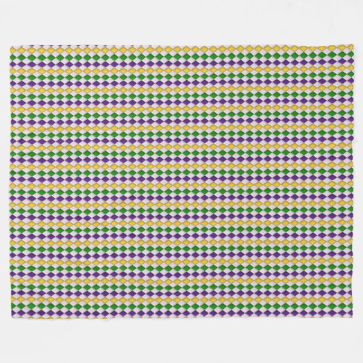Mardi Gras Harlequin Diamond Pattern 2 Fleece Deken (Voorkant (Horizontaal))