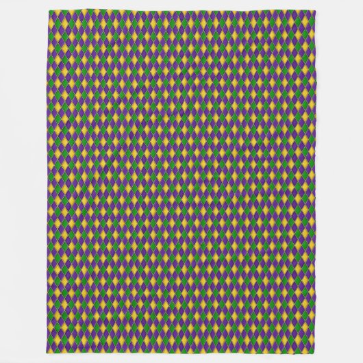 Mardi Gras Harlequin Diamond Pattern Fleece Deken (Voorkant)