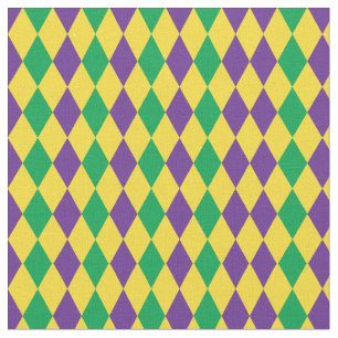 Mardi Gras Harlequin Diamonds Pattern Stof