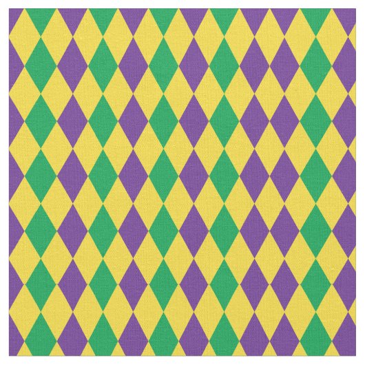 Mardi Gras Harlequin Diamonds Pattern Stof (Close Up)