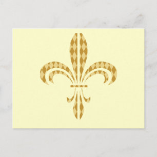 Mardi Gras Harlequin Fleur De Lis Briefkaart