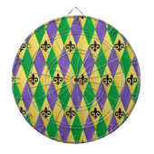 Mardi Gras Harlequin Fleur De Lis Dartbord (Voorkant)