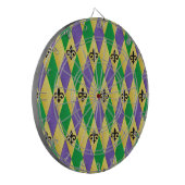 Mardi Gras Harlequin Fleur De Lis Dartbord (Voorkant Links)