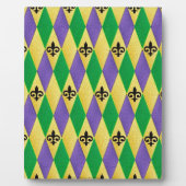 Mardi Gras Harlequin Fleur De Lis Fotoplaat (Voorkant)