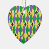 Mardi Gras Harlequin Fleur De Lis Keramisch Ornament (Links)