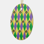 Mardi Gras Harlequin Fleur De Lis Keramisch Ornament (Links)