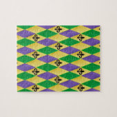 Mardi Gras Harlequin Fleur De Lis Legpuzzel (Horizontaal)