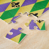 Mardi Gras Harlequin Fleur De Lis Legpuzzel (Zijkant)
