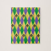 Mardi Gras Harlequin Fleur De Lis Legpuzzel (Verticaal)