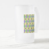 Mardi Gras Harlequin Fleur De Lis Matglas Bierpul (Voorkant rechts)