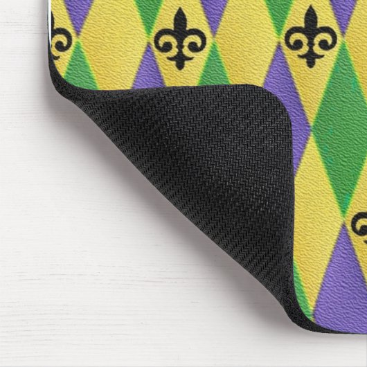 Mardi Gras Harlequin Fleur De Lis Muismat (Hoek)