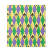 Mardi Gras Harlequin Fleur De Lis Notitieblok (Voorkant)