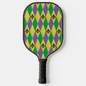 Mardi Gras Harlequin Fleur De Lis Pickleball Paddle (Achterkant)