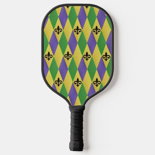 Mardi Gras Harlequin Fleur De Lis Pickleball Paddle (Achterkant)