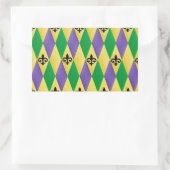 Mardi Gras Harlequin Fleur De Lis Rechthoekige Sticker (Tas)